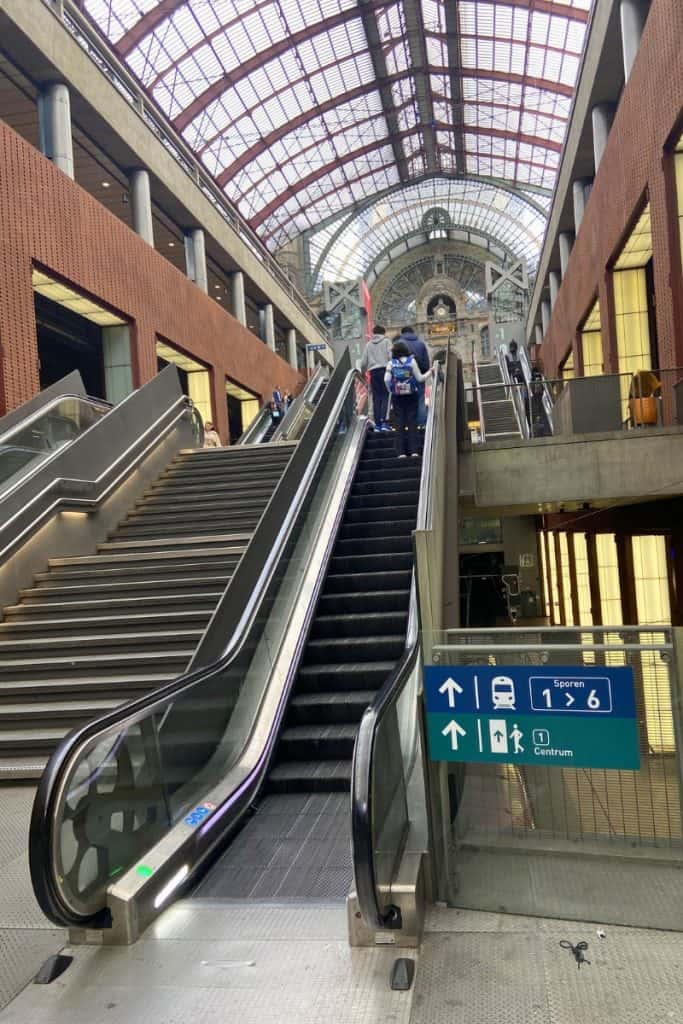 Antwerp central station escalator.