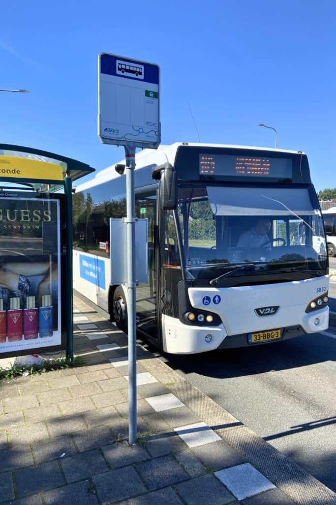 Bus stop in Otterlo, Rotonde, where buses to Hoge Veluwe Park stop.