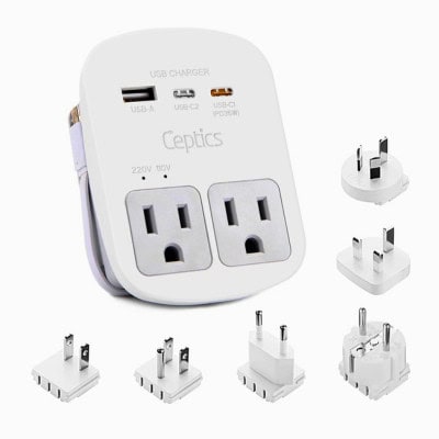Ceptics 35W Universal Travel Adapter Kit. A great adapter for using in Europe.
