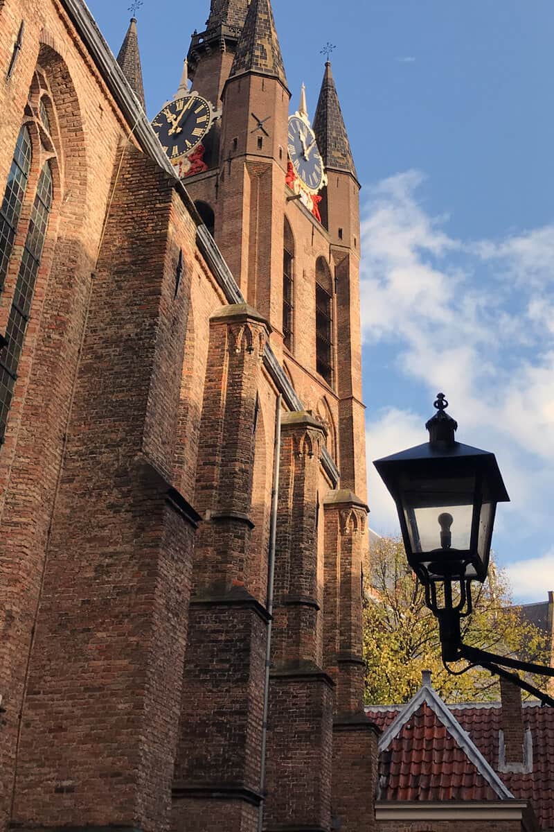 Delft Old Town with a view on the old church.