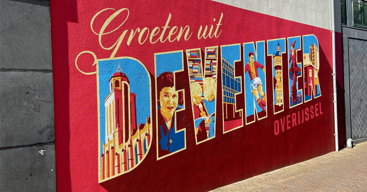 Mural with greetings from Deventer Netherlands