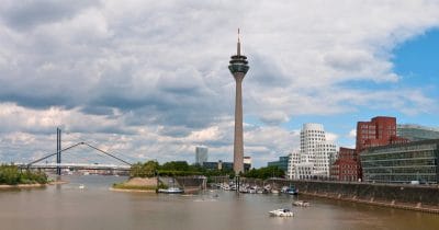 View on Dusseldorf from the water.