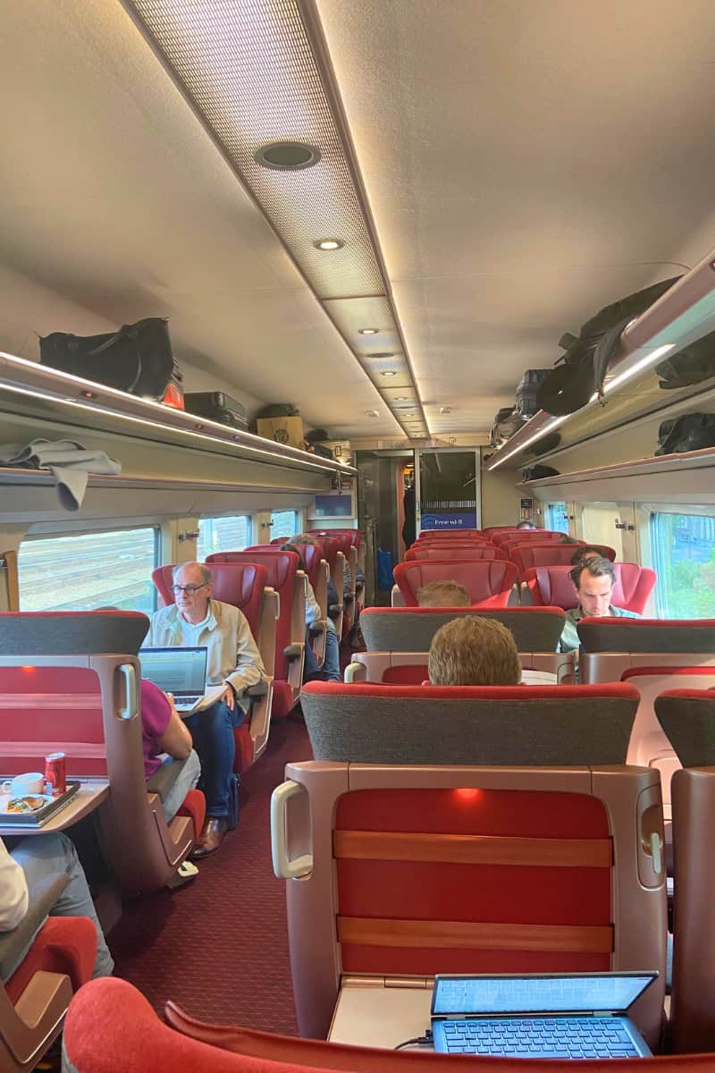 Eurostar inside 1st class cabin.