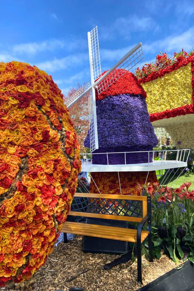 Windmill float at the flower parade in Holland.