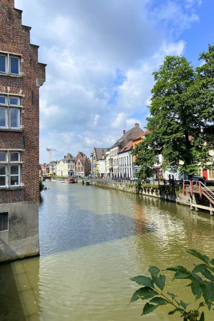 Ghent canal in old town.