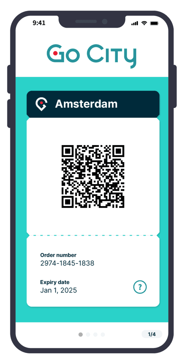 Go City Amsterdam Pass on a mobile phone.