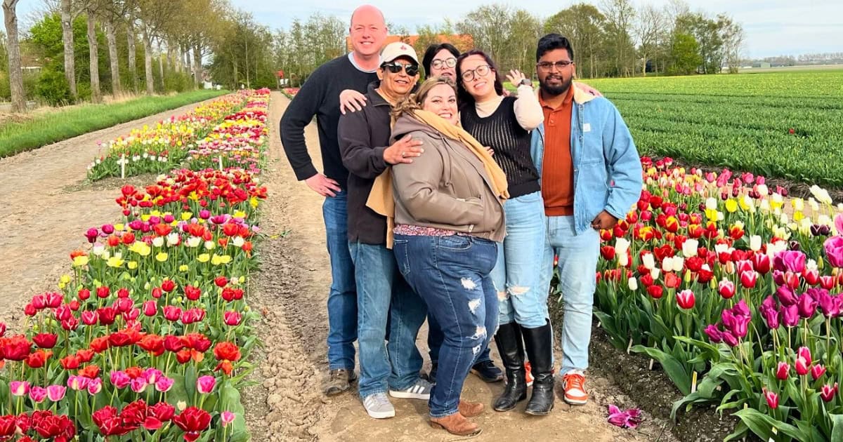 Me with private tour guest at Tulip fields.