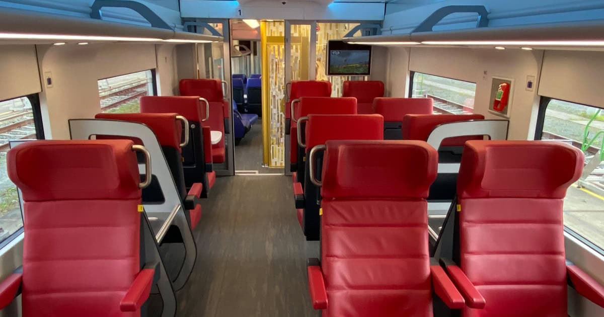 First class seats on Dutch trains.
