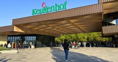 Entrance at Keukenhof when you arrive early.