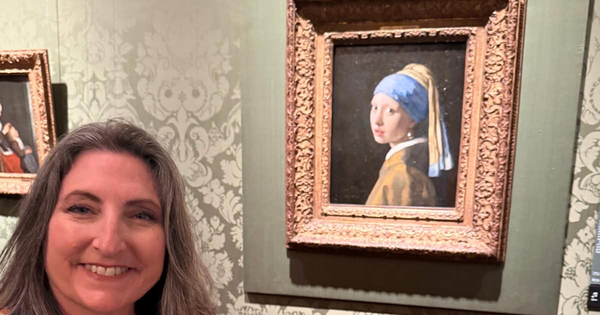 The famous girl with the pearl earring at the Mauritshuis in The Hague.