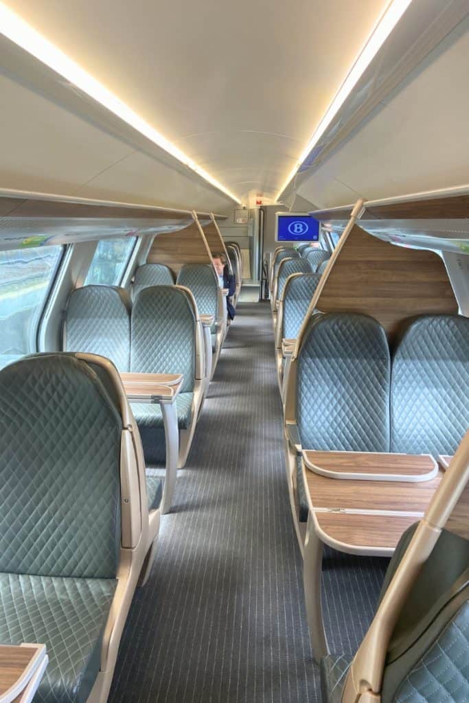 Belgium train 1st class compartment.