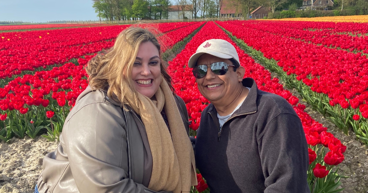 Real Tulip Fields Tour Netherlands. Beautiful Weather in April.