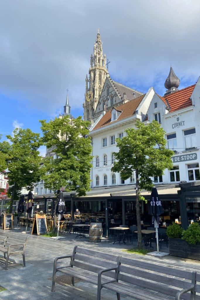 View on Antwerp Cathedral of Our Lady.