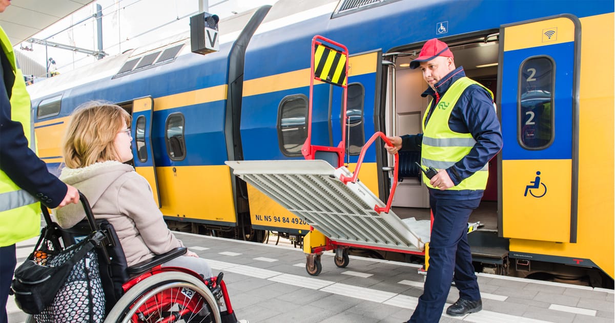 Wheelchair assistance on dutch train.